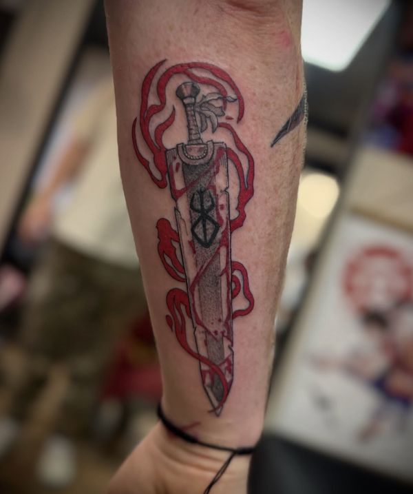 Berserk custom tattoo by LoLo, on the forearm