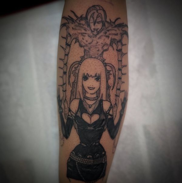 Misa death note custom tattoo by LoLo, on the forearm