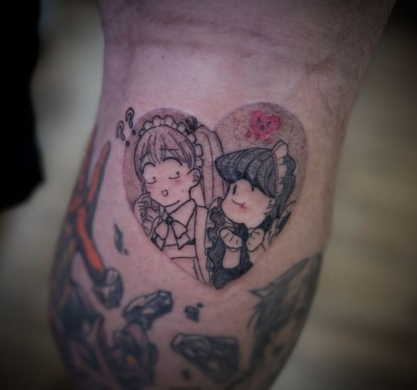 Komi Can't Communicate tattoo by LoLo, on the leg