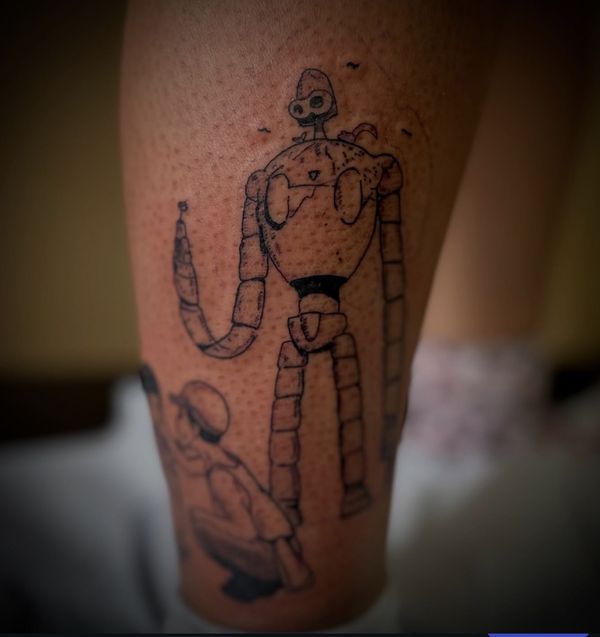 Studio Ghibli tattoo by LoLo, on the lower leg