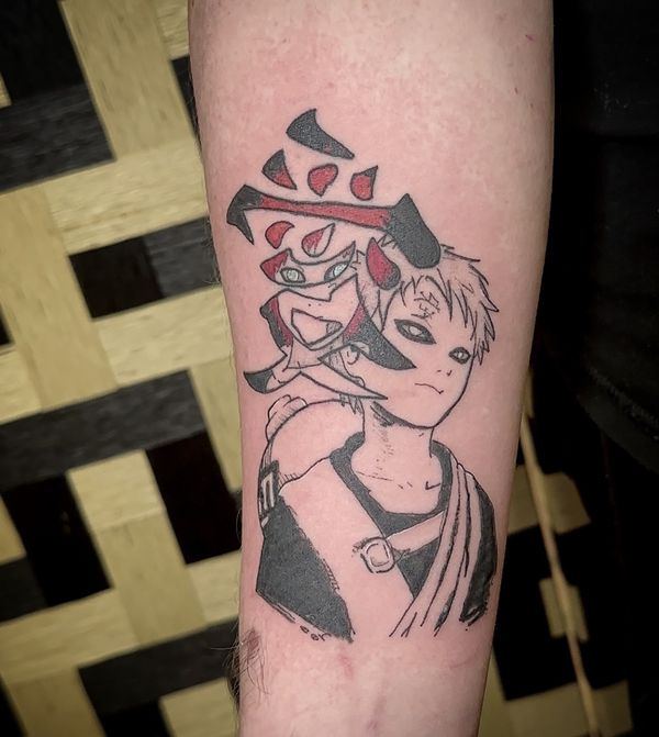 Gaara Custom tattoo by LoLo, on the forearm