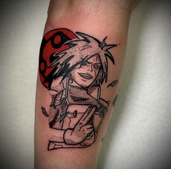 Madara Portrait tattoo by LoLo, on the forearm