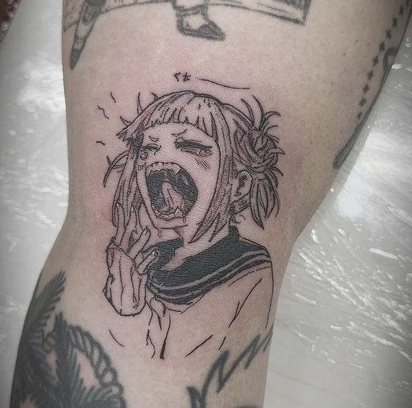 MHA Toga flash tattoo by LoLo, on the leg