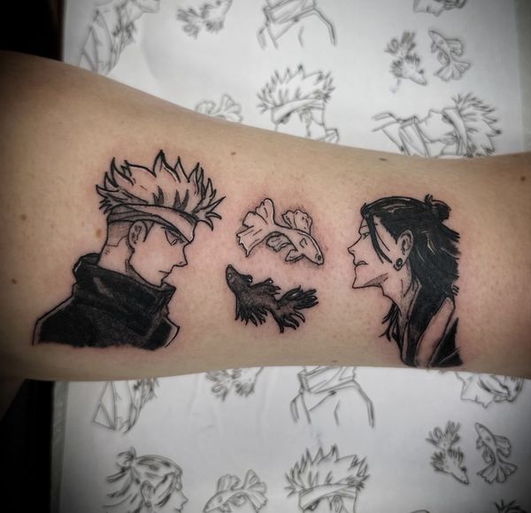 JJK Flash tattoo by LoLo, on the forearm