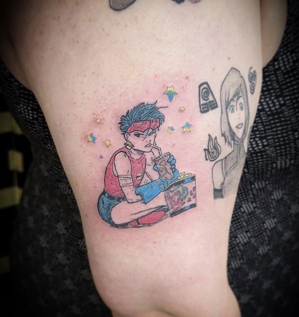 Jubilee tattoo by LoLo, on the thigh